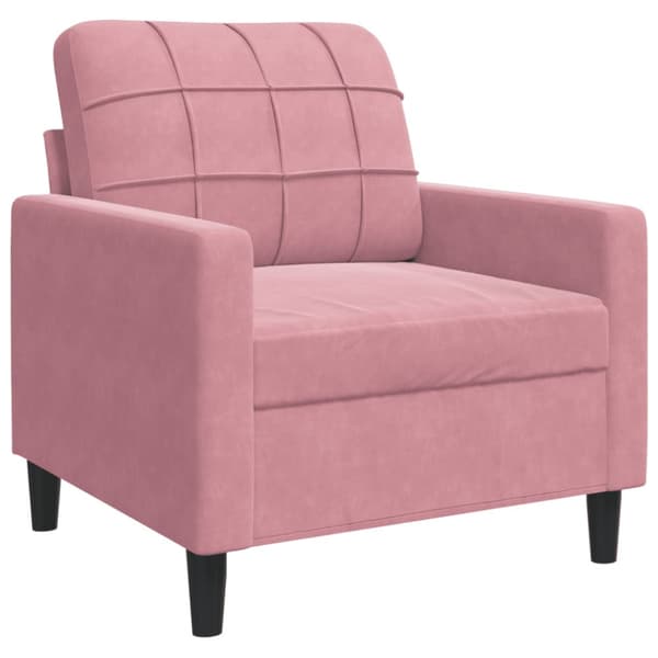 Soffgrupp med dynor 3 delar rosa sammet