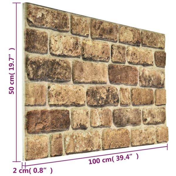 Väggpaneler 10 pcs Mörk Sand 100 x 50 cm EPS Skum