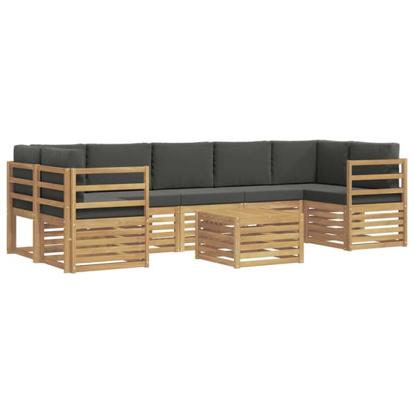 Utomhussoffset med kudde 8 pcs Vit och antracit Polyester