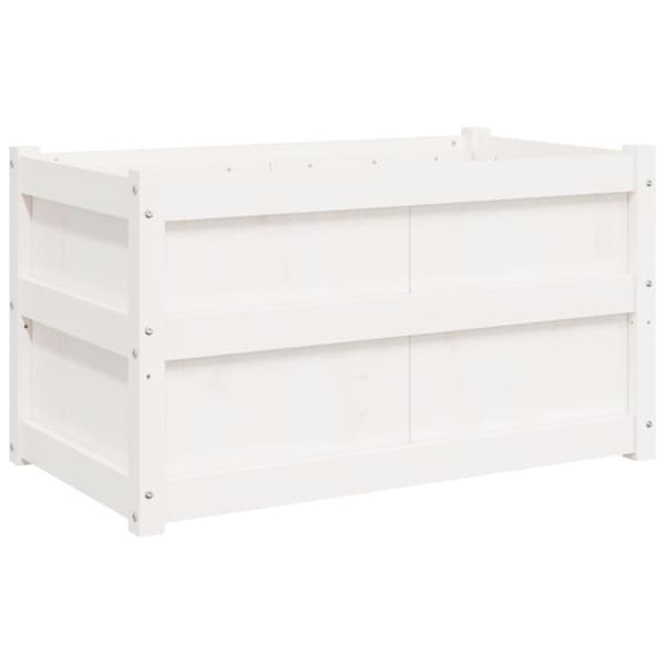 Odlingslåda 90x50x50 cm vit massiv furu