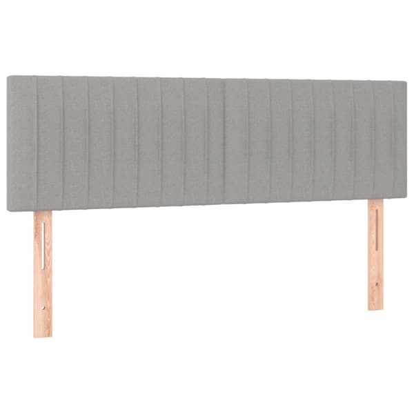 Ramsäng med madrass ljusgrå 140x190 cm tyg