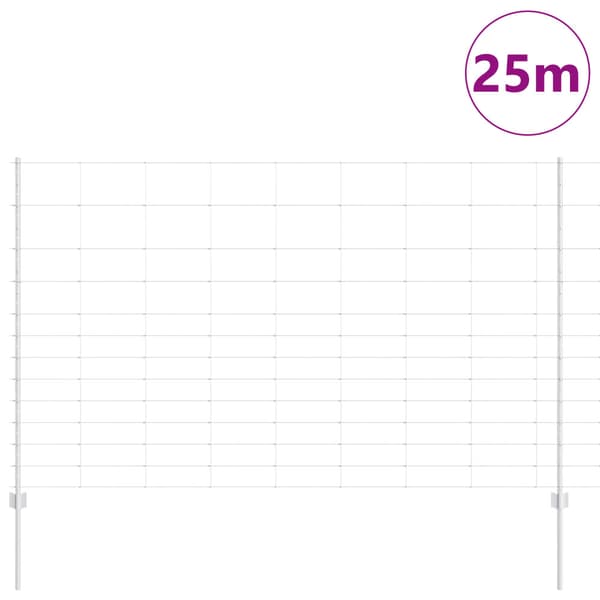 Stängsel med stolpe Silver 1,5 x 25 m Stål