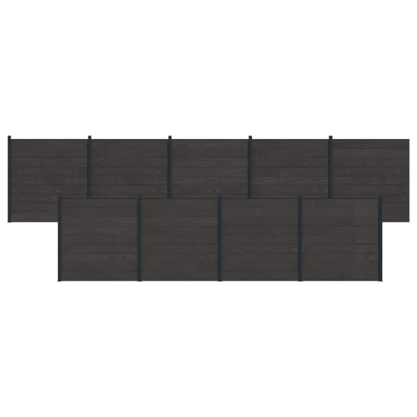 Stängselpanel 9 pcs WPC och aluminium Svart