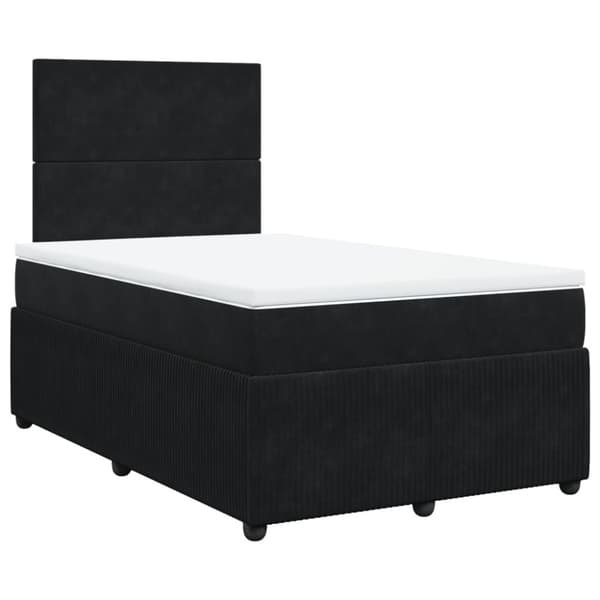 Ramsäng med madrass svart 120x190 cm sammet