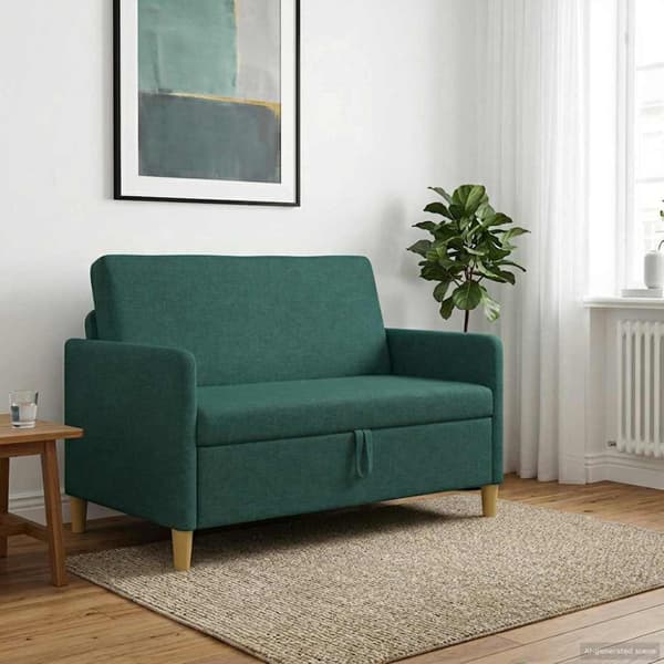 Soffa med förvaring Mörkgrön 122 x 78 x 87 cm Polyester