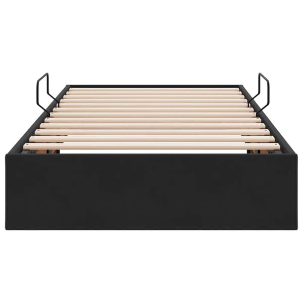 Ottoman Sängram med lagring Svart 100 x 200 cm Sammet