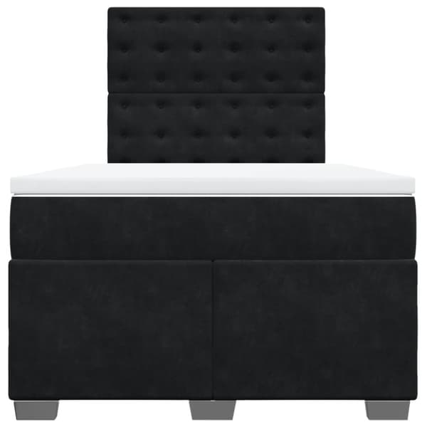 Ramsäng med madrass svart 120x190 cm sammet