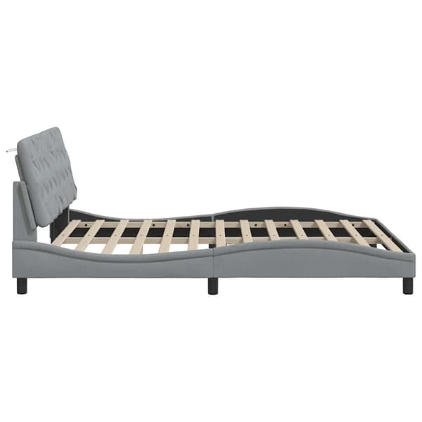 Bed Frame without Mattress Light Grey 160x200 cm Fabric