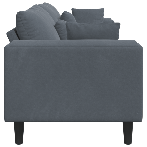 Soffa Mörkgrå 250 x 77 x 76 cm Sammet