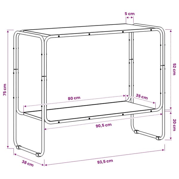 Sideboard Sonoma-ek 93.5 x 38 x 75 cm Konstruerat trä