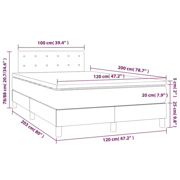 Ramsäng med madrass mörkgrön 120x200 cm sammet