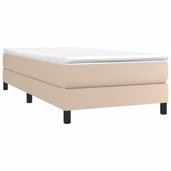 Boxspring-sängram cappuccino 100x200 cm konstläder