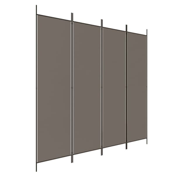 Rumsavdelare 4 paneler antracit 200x200 cm tyg