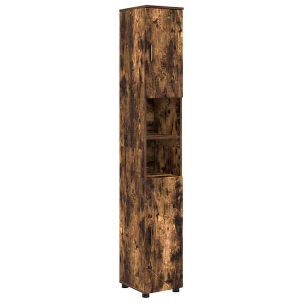 Badrumsmöbelset 4 st Rökt ek 61 x 35 x 64 cm