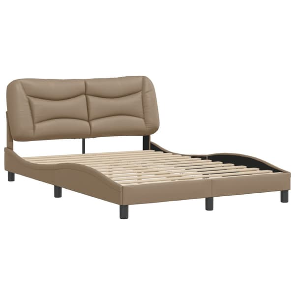 Bed Frame without Mattress "Hvar" Cappuccino 120x200 cm Faux Leather