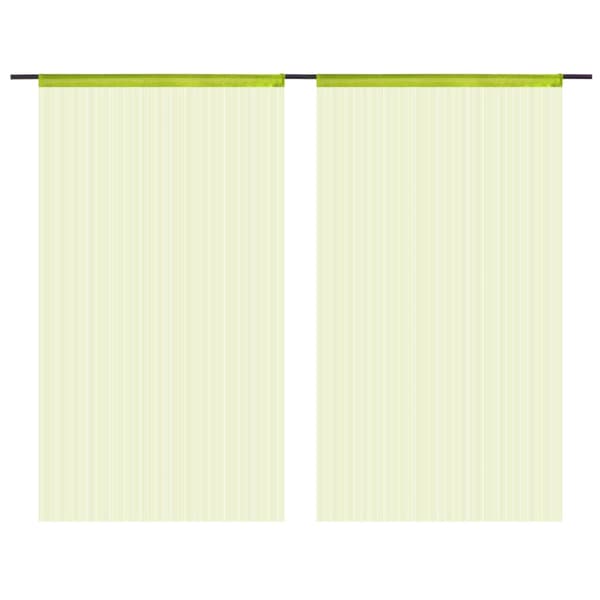 Trådgardiner 2 st 100x250 cm grön