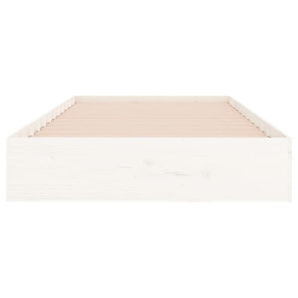 Sängram vit massivt trä 90x200 cm