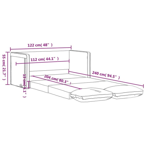 Golvbäddsoffa 2-i-1 blå 122x204x55 cm sammet