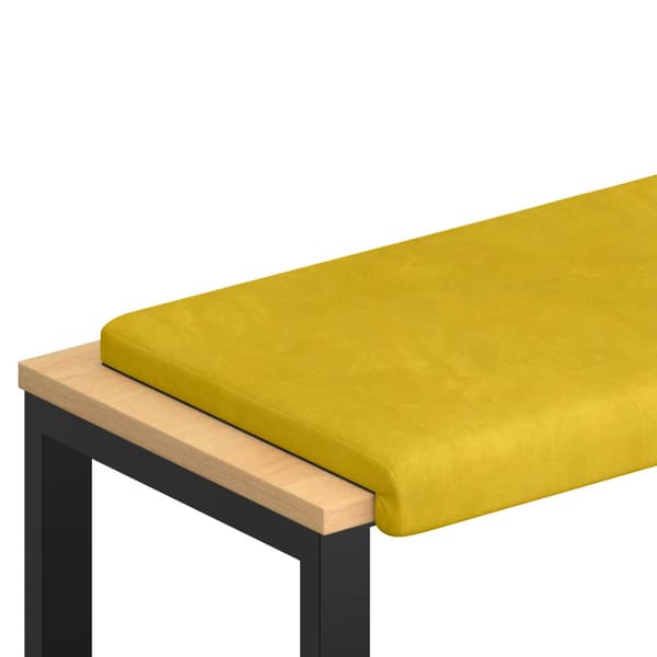 Bänk kudde Sammet (V) Gul Djup 35 cm