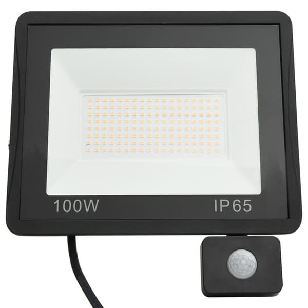 Strålkastare med sensor 100 W LED kallvit