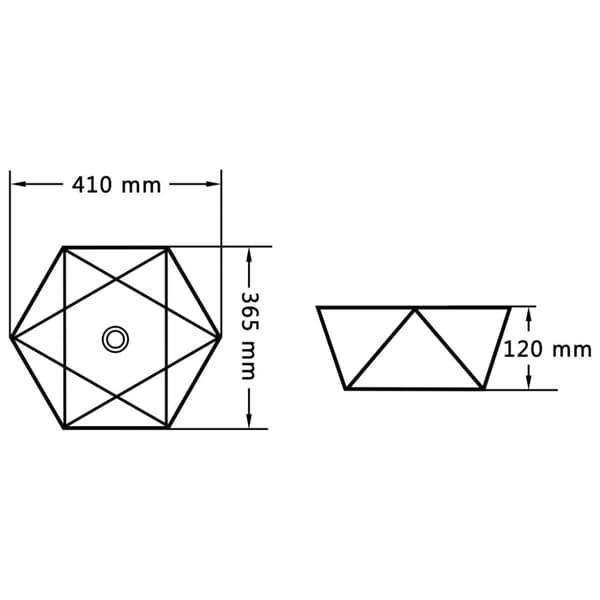 Handfat 41x36,5x12 cm keramik svart