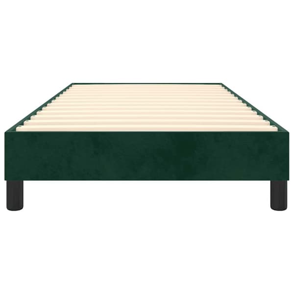 Boxspring-sängram mörkgrön 90x190 cm sammet