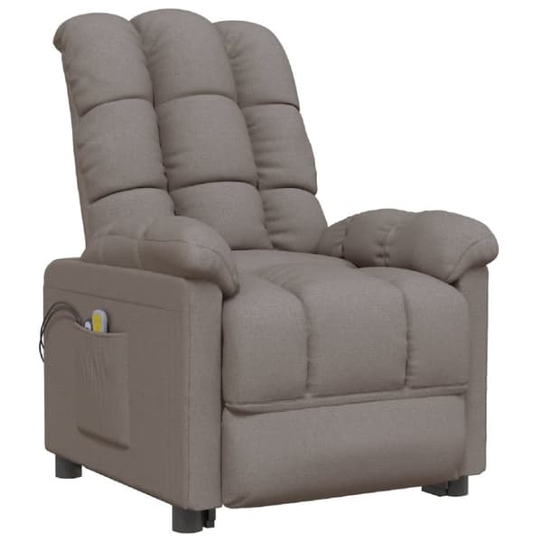Elektrisk massagefåtölj taupe tyg
