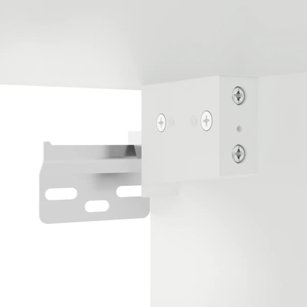 Väggmonterade sängbord med LED-lampor vit
