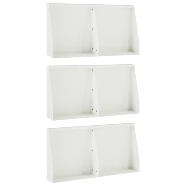 Stödvägg 6 st 40 x 12 x 30 cm Stål Vit