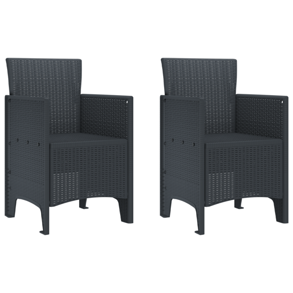 Trädgårdsmöbelset 3 pcs Antracit Polypropylen
