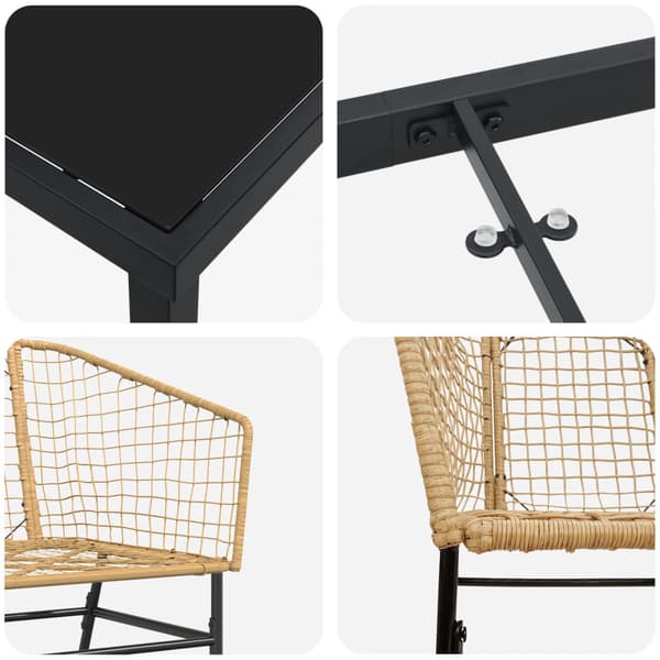 Trädgårdsmöbelset 5 pcs Brun konstrotting