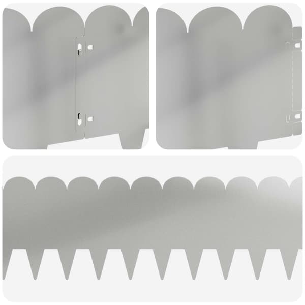 Kant för gräsmatta 30 pcs 103 x 25 cm Stål Silver
