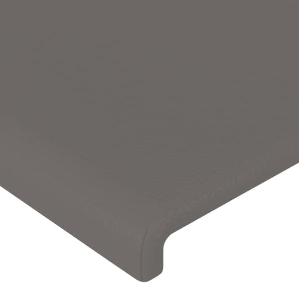 Sänggavel LED grå 100x5x118/128 cm konstläder