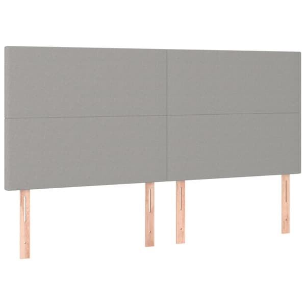 Sänggavel ljusgrå 180x5x118/128 cm tyg