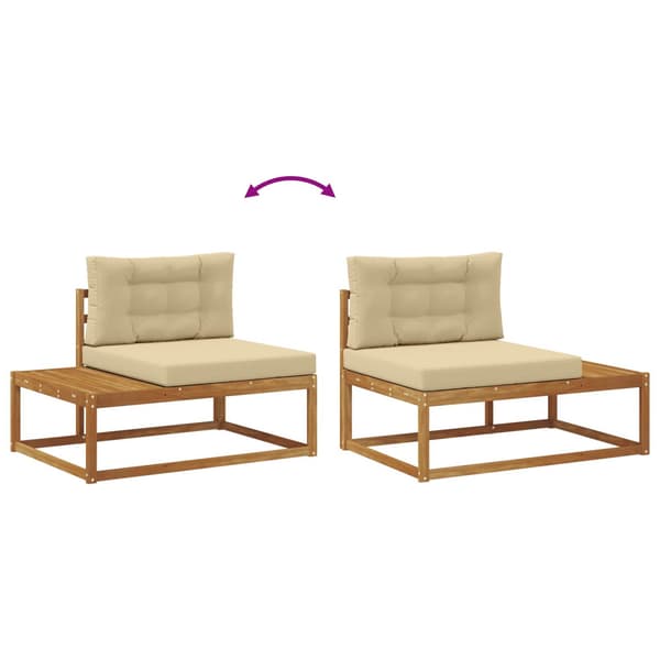 Utomhussoffset 4 Stycke Naturlig och Beige