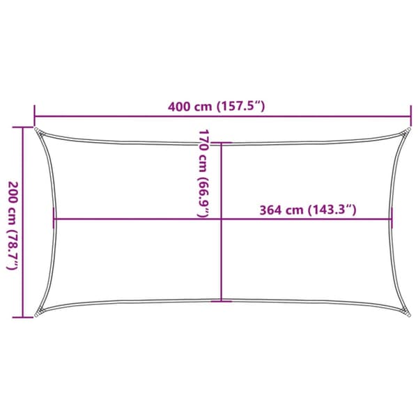 Solsegel sandfärgat 4x2 m 100% polyesteroxford