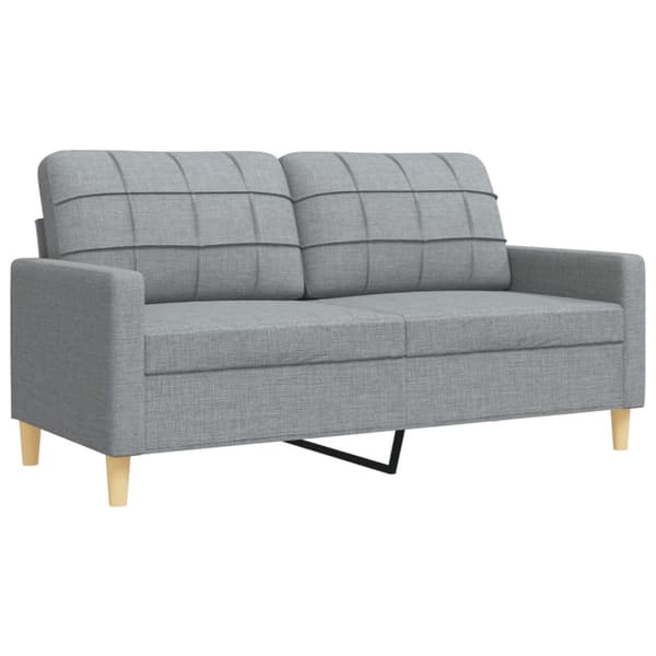 Soffgrupp 2 delar ljusgrå tyg