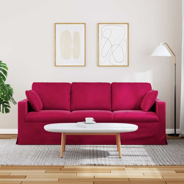 Soffa Vinröd 198 x 78 x 80 cm Sammet