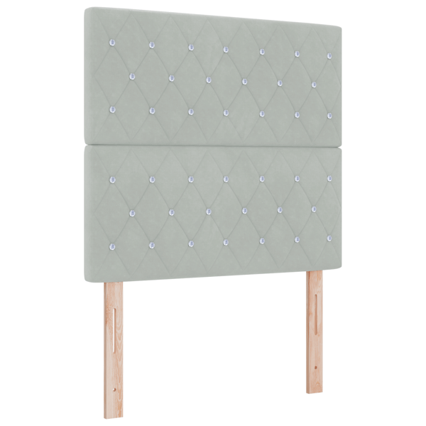 Bäddfjäder med madrass Ljusgrå 200 x 90 cm Sammet