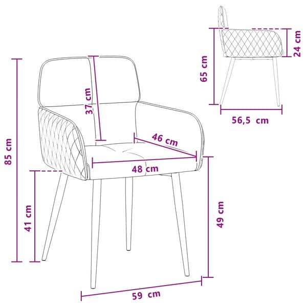 Matstolar 4 pcs Sammet Mörkgrå 59 x 59,5 x 90 cm