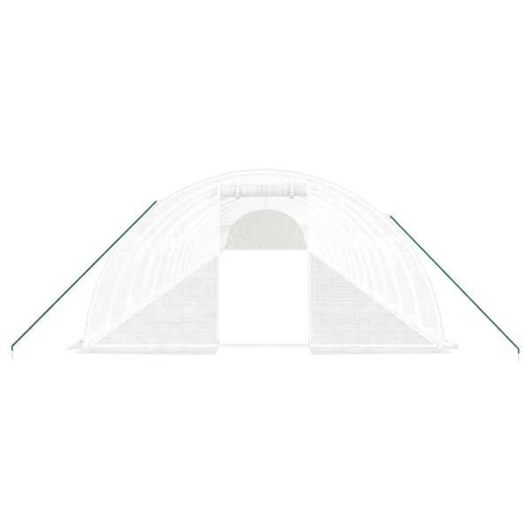 Växthus med stålram vit 88 m² 22x4x2 m