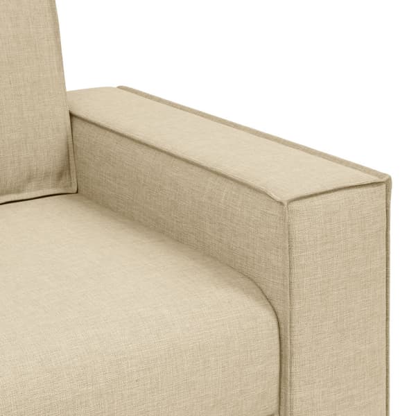 3-Sits soffa Kräm 220 cm tyg