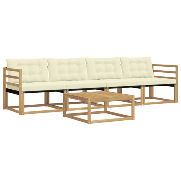 Utomhussoffset 5 pcs Vit och grädde 79 x 79 x 37 cm
