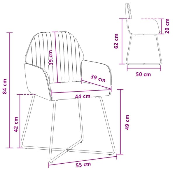 Matstolar 4 pcs Sammet Mörkgrå 55 x 50 x 84 cm