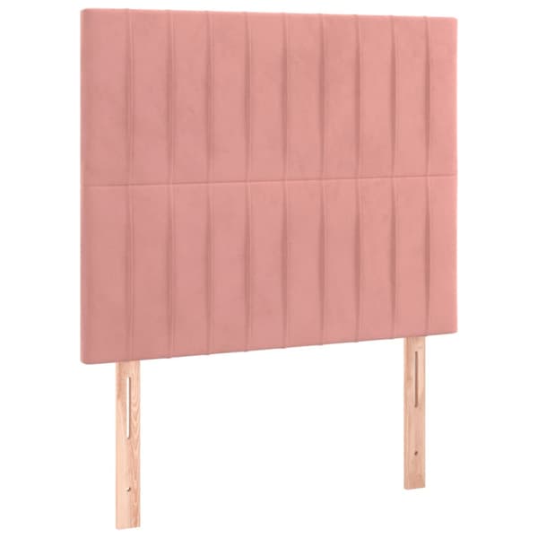 Ramsäng med madrass rosa 90x200 cm sammet