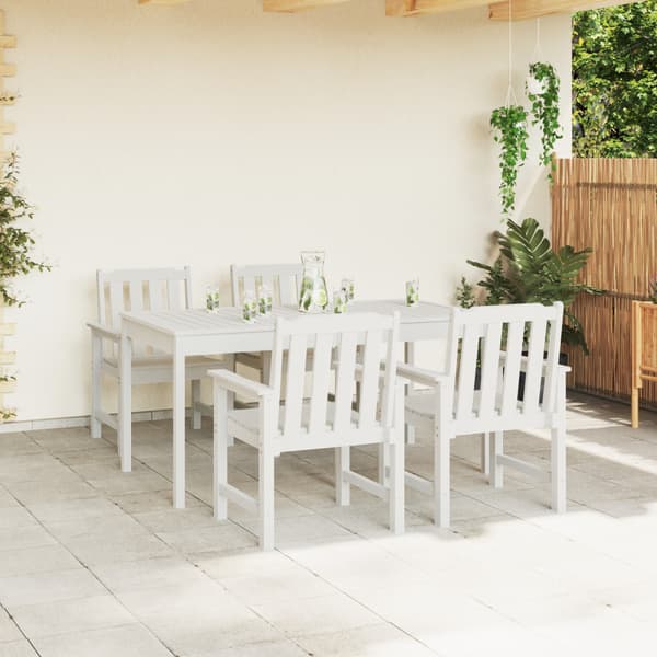 Trädgård Stol 4 pcs Vit 65.5 x 59 x 88 cm polyeten