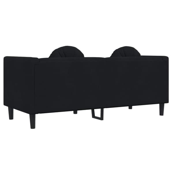 Soffa med kuddar 2-sits svart sammet