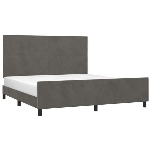 Sängram utan madrass mörkgrå 160x200 cm sammet
