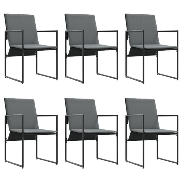 Trädgårdsmöbelset 7 pcs Svart Stål
