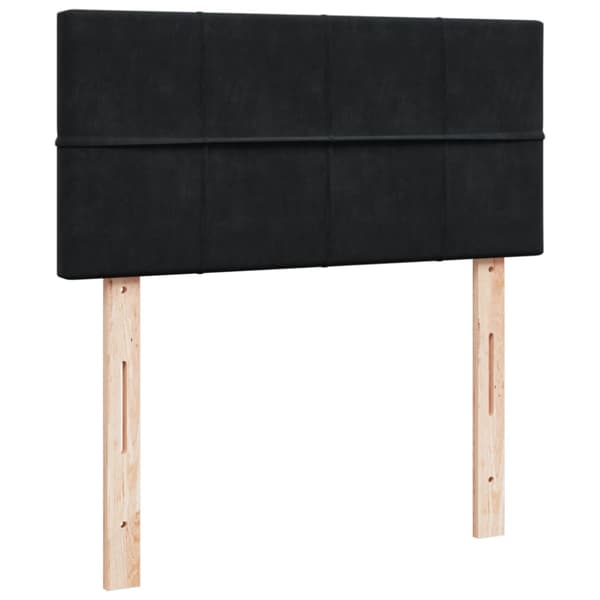 Ramsäng med madrass svart 100x200 cm sammet